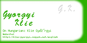 gyorgyi klie business card